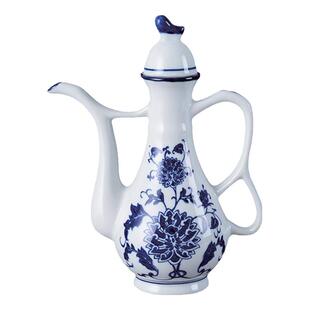 仿古青花瓷釉下彩家用酒壶仿古半斤酒壶陶瓷小酒壶白酒壶烈酒壶