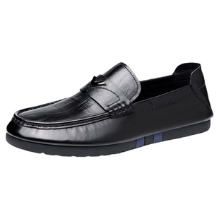 【轻软牛皮】老人头2026春季男鞋复古英伦风休闲真皮皮鞋男乐福鞋