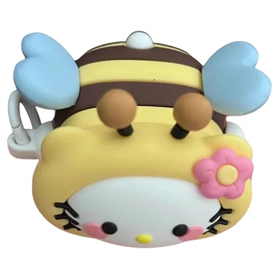 立体可爱蜜蜂猫咪airpods1/2代耳机壳保护套蓝牙AirPods苹果pro2硅胶软壳防摔卡通少女心小众华强北5代保护壳