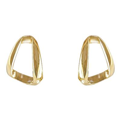 金色几何镂空耳钉小巧精致