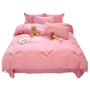 秋冬季加厚磨毛床上四件套床单被套床笠三件套2025新款非全棉纯棉