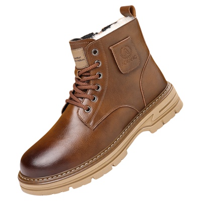 奥康男马丁靴棉皮鞋防滑耐磨保暖