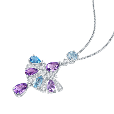 enzo18K金紫晶托帕石钻石吊坠