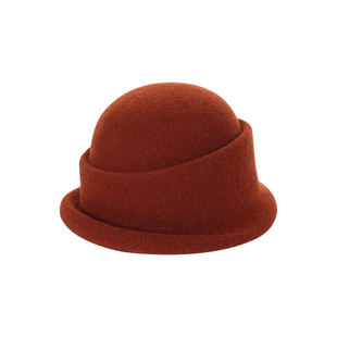 9874时尚韩版百搭羊毛小礼帽女士秋冬季新款洋气减龄简约短檐盆帽