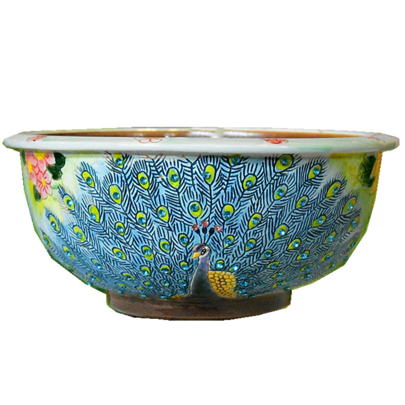 一心手绘口径拼盘花盆景德镇陶瓷