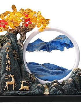 时来运转流沙画摆件轻奢高档家居