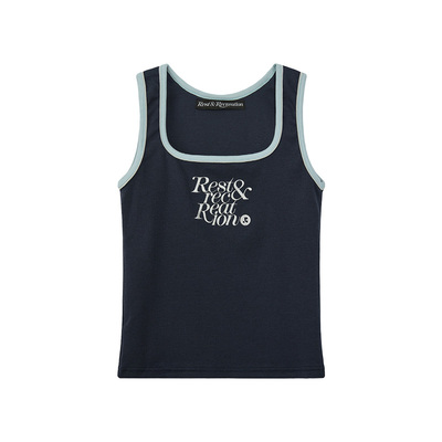 拼色logo印花休闲工字背心