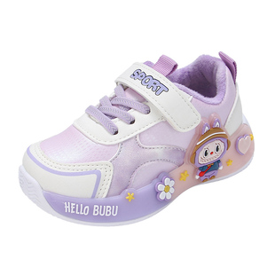 拉布布加绒小童运动鞋2025秋冬新款儿童休闲鞋保暖防滑学生休闲鞋