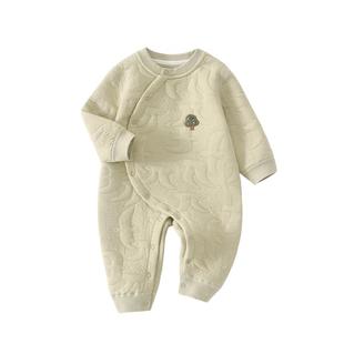 婴儿衣服秋季夹棉连体衣婴幼儿宝宝纯棉秋装男宝秋冬保暖外穿洋气
