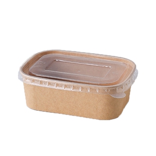 一次性打包盒食品级家用可微波加热餐盒牛皮纸饭碗寿司野餐水果盒