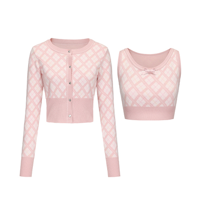 NanaJacqueline针织套装格纹