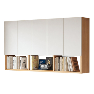 实木吊柜书架收纳柜挂墙式阳台置物顶柜卧室餐厅壁橱储物上墙壁柜