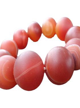 促销磨砂南红色圆珠手串玉饰品