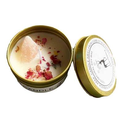 金色铁罐盒香味蜡烛原石水晶盐