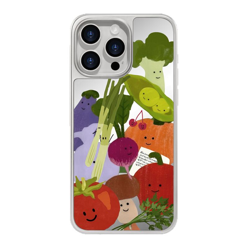 benefit趣味卡通清新蔬菜17适用于iphone16promax苹果15PRO镜面磁吸手机壳13新款14小米15PRO防摔三星S25
