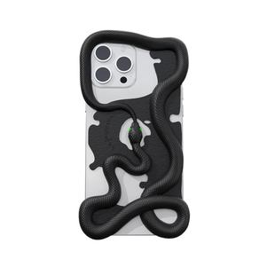 【全新升级】LAPUVAVA手机壳适用iPhone16ProMax手机套 苹果15promax14pm 衔尾蛇镂空石纹装饰饰品