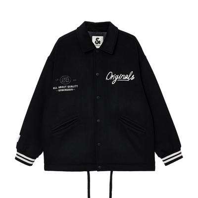 杰克琼斯冬季新款时尚潮流常规款翻领背后字母刺绣夹克外套男装