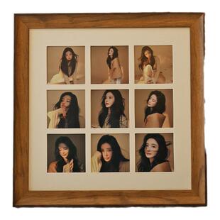 五月画馆九宫格中古风棕色相框宽边画框来照片定制油画水彩树叶框