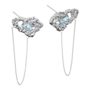 [papi酱同款]OINICIO初印伏处系列云朵镂空耳钉链女小众设计耳饰