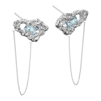 [papi酱同款]OINICIO初印伏处系列云朵镂空耳钉链女小众设计耳饰