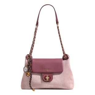 香港品牌轻奢小众粉色包包女2026新款时尚腋下包高级感链条斜挎包