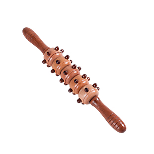 木制瑜伽按摩滚轮棒瘦全身腰颈椎背肩腿部木质经络健身按摩器家用