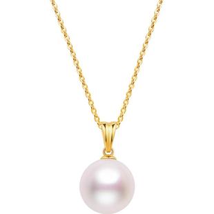 明牌珠宝18K金吊坠 珍珠项坠K黄K白无项链母亲礼物女款 CSC0084