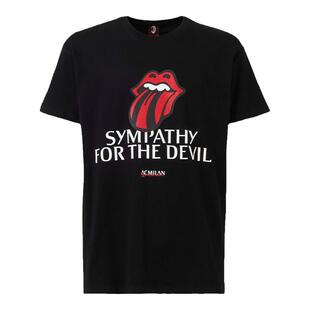 AC米兰X滚石乐队联名系列 黑色短袖T恤休闲 官方商品球迷