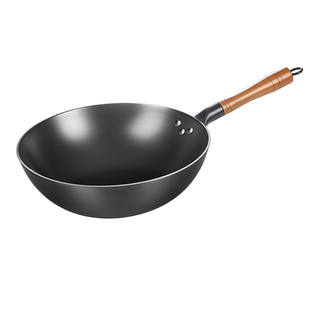 铁人窒化超轻铁锅炒锅生铁铸铁锅家用炒菜锅无涂层陆川铁锅免开锅