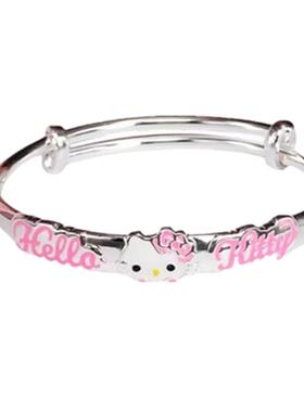 儿童镀银手镯女童hellokitty手环