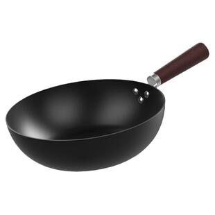 苏泊尔铁锅炒锅家用老式无涂层平底免开锅燃气灶电磁炉精铁炒菜锅