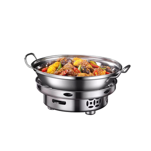 固体酒精炉子小火锅家用商用干锅锅具户外便携不锈钢防风锅仔专用