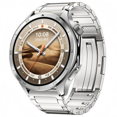 适用OPPOwatch x3金属X2mini升级精钢高级竹节钢带可调节智能4pro一加手表2国内版1代2代22mm专用腕带男女款