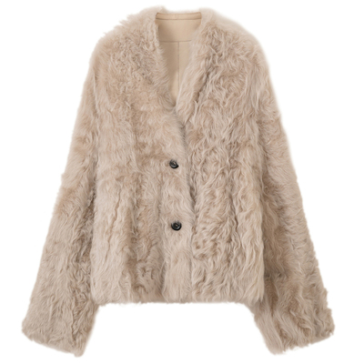 GHJOD小湖羊皮毛一体皮草外套女