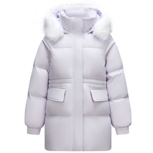 森马羽绒服女连帽毛领厚外套2025冬季新款宽松防水防风冬装中长款