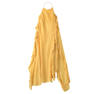 现货当日发出！拖尾挂脖度假裙