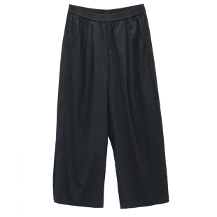 胖mm裤口叠褶宽松休闲裤木子理想大码女秋冬松紧腰显瘦裤子200斤