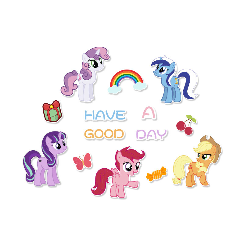 小马宝莉墙壁贴纸儿童主题房间布置装饰女孩卧室公主床头海报挂画