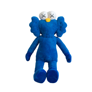 芝麻街公仔抱枕毛绒玩具蓝色kaws玩偶床上睡觉抱娃娃沙发装饰摆件