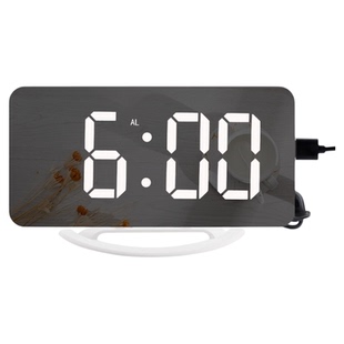 强力震动闹钟聋人老年人大声叫醒镜面挂墙时钟学生宿舍智能床头钟