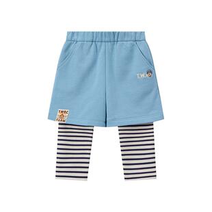 TeenieWeenie Kids小熊童装时尚舒适男女宝宝休闲条纹假两件裤子