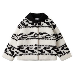 首尔入冬~小个子羊羔毛短外套女高级感毛绒加厚保暖连帽上衣