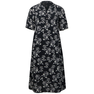 【玫瑰】美丽客栈收腰显瘦气质胖MM大码连衣裙中长款遮肚子裙子夏