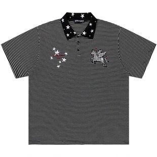From Mars Pegasus embroidered striped T-shirt POLO shirt