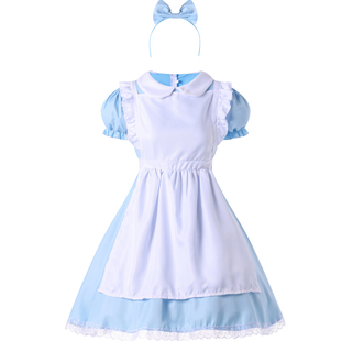 爱丽丝梦游仙境cos服装白皇后桃心女王国王疯帽子儿童成人表演服