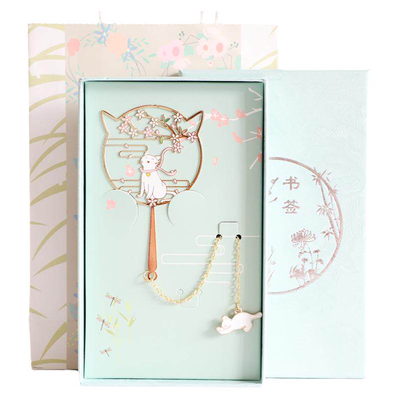 猫咪书签金属书签免费刻字礼品