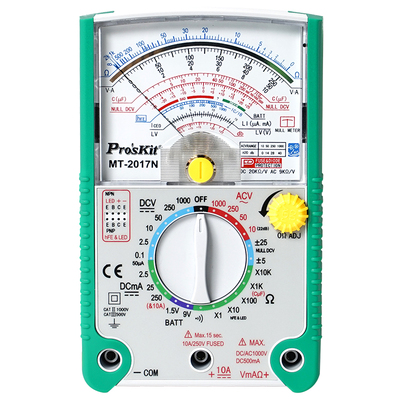 宝工指针式万用表高精度机械防烧电表家电维修电工便携MT-2017N-C