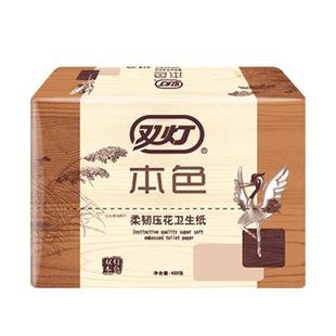 双灯本色压花卫生纸家用实惠装10包厕纸平板草纸整箱批官方旗舰店