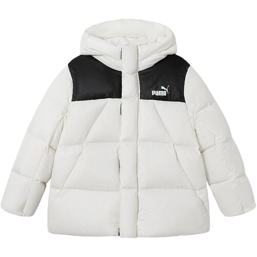 PUMA彪马童装冬季新款儿童羽绒服拼接连帽厚羽绒外套高清洁度冬装