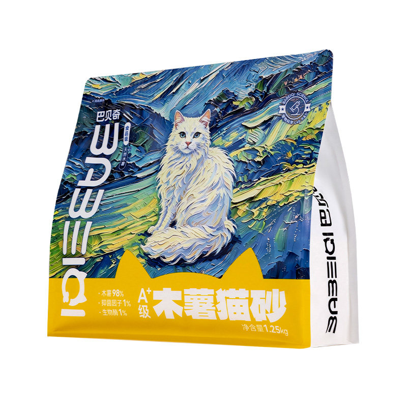 巴贝奇木薯猫砂1.25KG*4包除臭